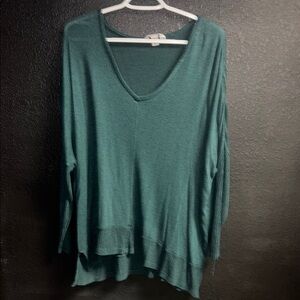 Teal V-Neck Women's Top